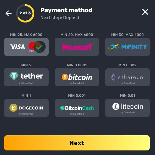 Payment Methods for RocketPlay Casino Deposit