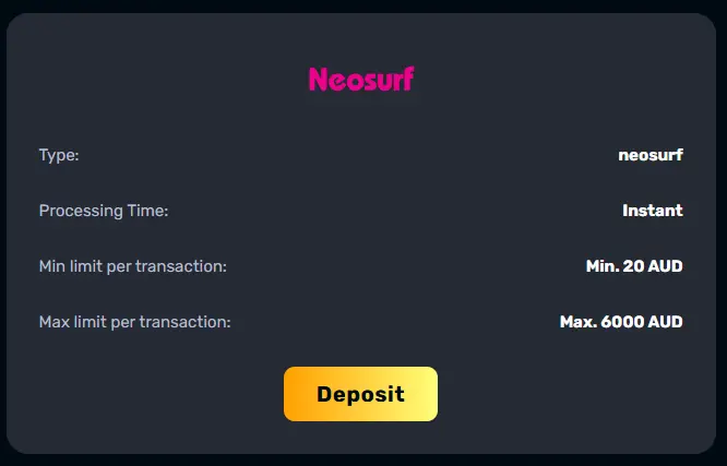 Deposit with Neosurf